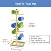 Katzowen Yoga Mat/Foam Roller Holder with Hooks - High 130cm Metal Workout Mat Storage Rack for 20 Towel/Rugs - Home Fitness Center Garage (Color : Gold) view 3