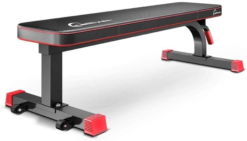 REMYS Weight Bench Adjustable Workout Bench Dumbbell Sit Up Bench, Flat Workout Bar Preacher Curl Bench with Weights, Home Equipment, Olympic Weight Bench
