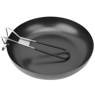 Outdoor Camp Fry Pan Folding Handle Stainless Outdoor Portable Pan Foldable Camping Cookware Non Stick Pan Cooking Frying Camping Picnic Hiking Utensils