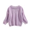 Karwuiio Toddler Baby Girl Boy Knit Sweater Round Neck Long Sleeve Pullover Sweatshirt Fall Winter Clothes (Light Purple, 3-4 Years) view 1