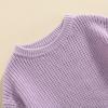Karwuiio Toddler Baby Girl Boy Knit Sweater Round Neck Long Sleeve Pullover Sweatshirt Fall Winter Clothes (Light Purple, 3-4 Years) view 4