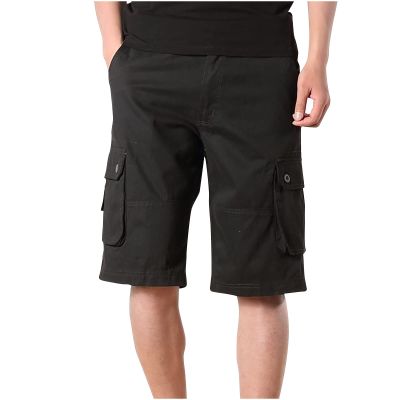 7 Inch Inseam Shorts Men Men Workout Shorts Ultimate Comfort Linen Shorts with Pockets Causal Flat-Front Cargo Shorts Loose Tooling Shorts Mens Polo Shorts Black M