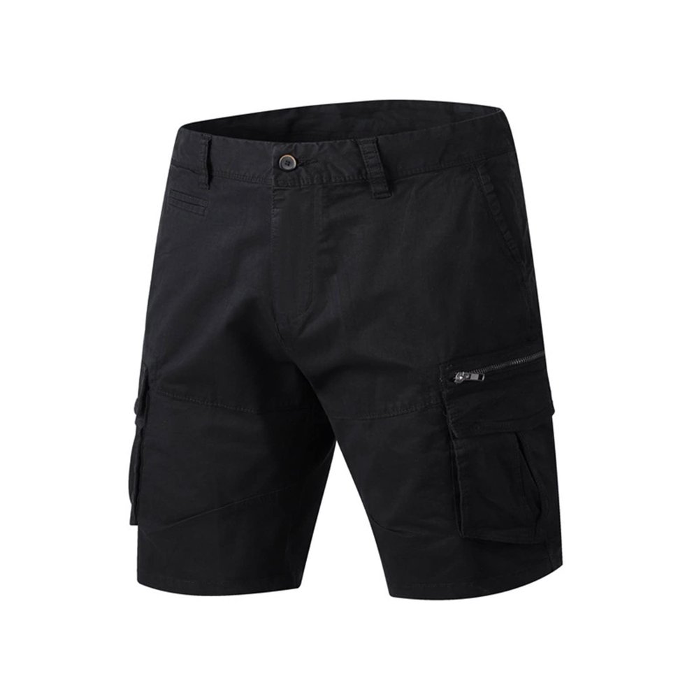 7 Inch Inseam Shorts Men Stretch Cotton Gym Shorts for Men 2023 Regular and Big & Tall Buckle Zipper Tooling Shorts with Pockets Outdoor Fashion Plus Size High Waist Shorts Black M