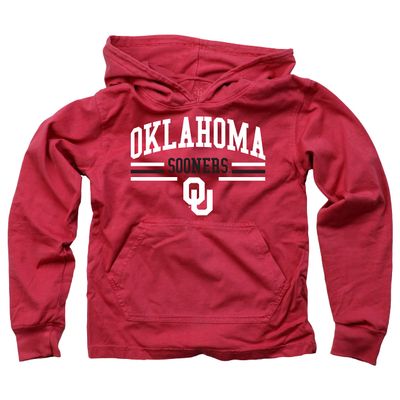 Wes and Willy College Jersey Kids (4-7) Long Sleeve Hooded T-Shirt (Oklahoma Sooners Red, 4)
