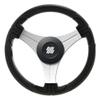 Uflex USTICA-B/S Ustica Steering Wheel - Black Poly Grip with Silver Spokes, 13.8", (350mm) view 1