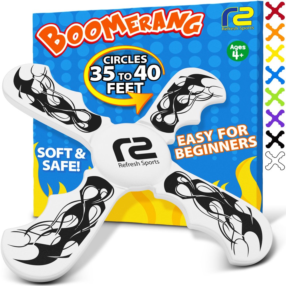 Boomerang for Kids - It Really Does Fly Back - Fun & Easy to Use Toy Gifts for Boys & Girls - Soft Foam Design Allows for Safe Play & Great Beginner Toy Gift Idea Kids Boy Birthday Gift Ideas Stuffers