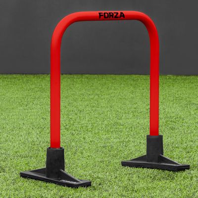FORZA Soccer Pro Passing Arcs [4 Pack] - Grass/4G Pitches - Optional Bases (Without Bag, Red, with Base)