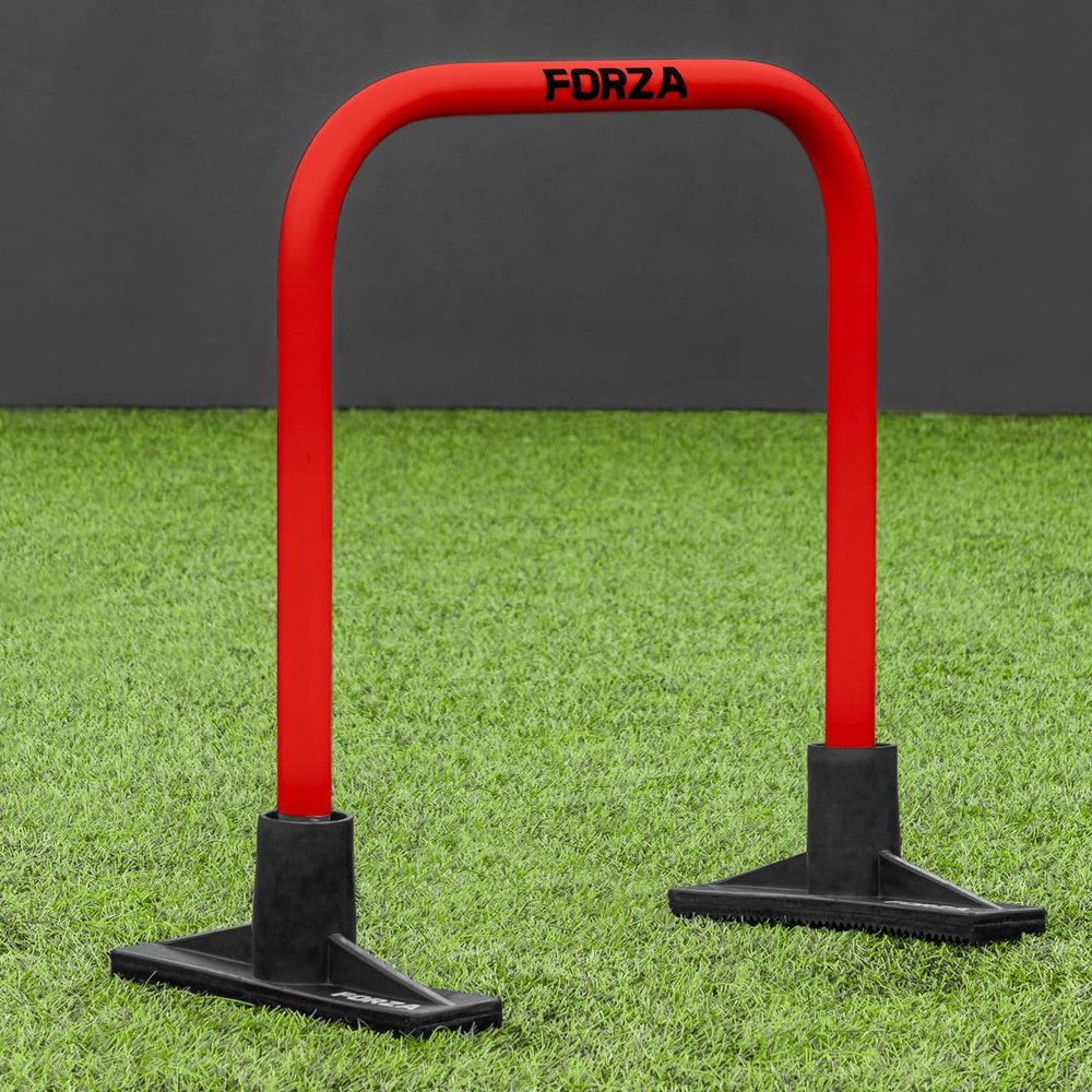FORZA Soccer Pro Passing Arcs [4 Pack] - Grass/4G Pitches - Optional Bases (Without Bag, Red, with Base)