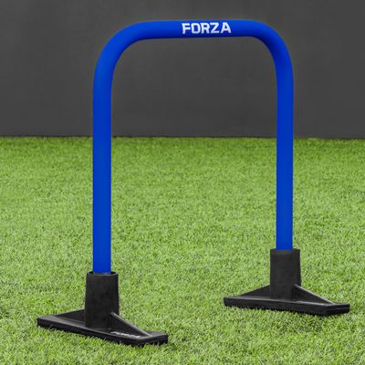 FORZA Soccer Pro Passing Arcs [4 Pack] - Grass/4G Pitches - Optional Bases (with Bag, Electric Blue, with Base)