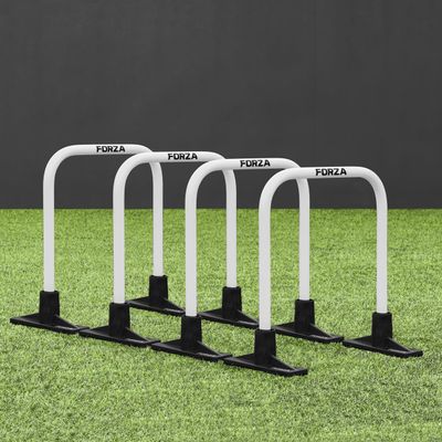 FORZA Soccer Pro Passing Arcs [4 Pack] - Grass/4G Pitches - Optional Bases (with Bag, White, with Base)
