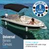 Universal 4 Bow Bimini Top Replacement Canvas, Bimini Top Canvas Only with Zip-On Storage Boot, 900D Marine Grade, Waterproof, Fadeproof Sun Shade Boat Canopy, No Frame, 85-90" W, Black view 2