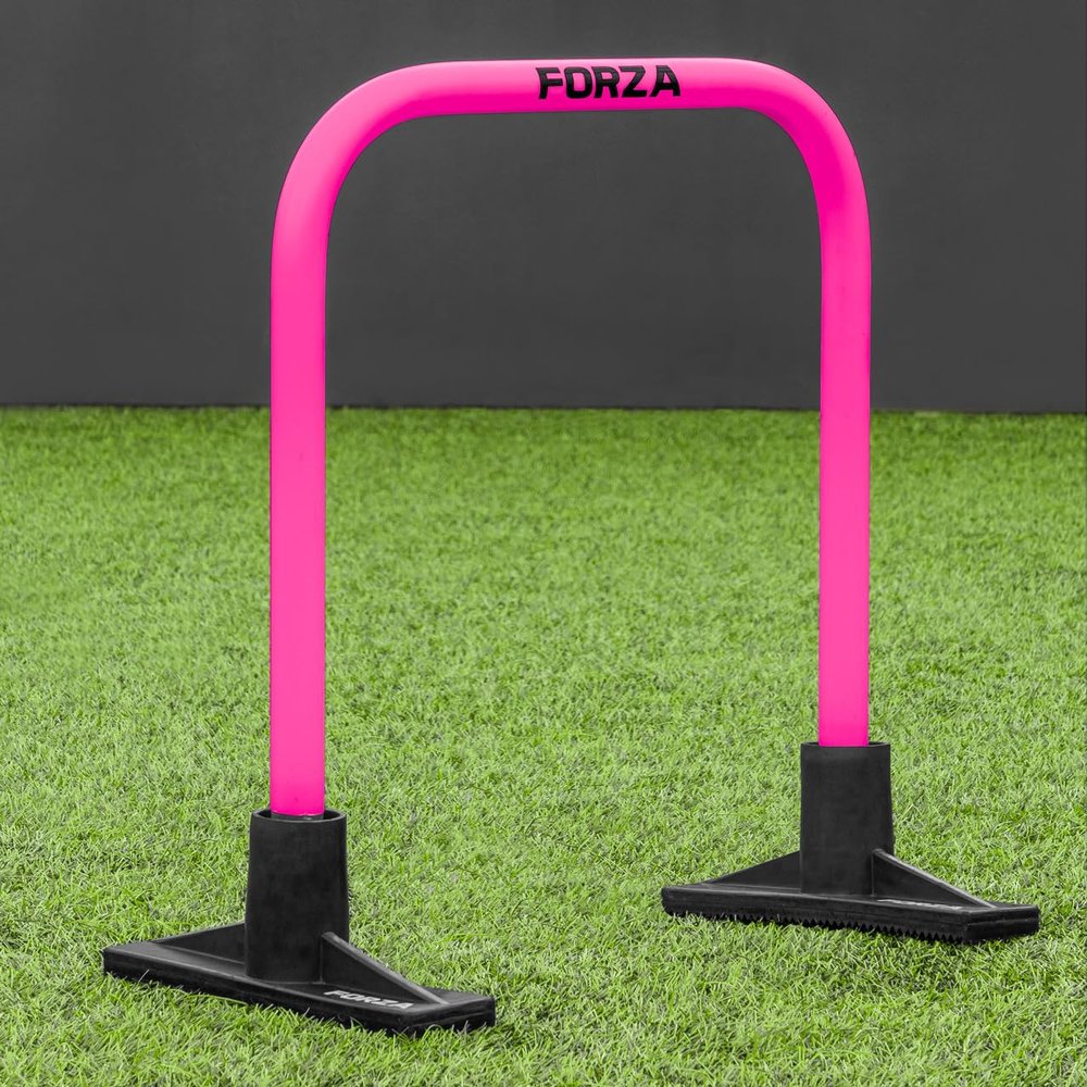 FORZA Soccer Pro Passing Arcs [4 Pack] - Grass/4G Pitches - Optional Bases (with Bag, Pink, with Base)