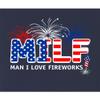 Medium Navy Blue Women Flowy Man I Love Fireworks 4th of July Fourth Funny Gift Sleeveless Tank Top T-Shirt view 3