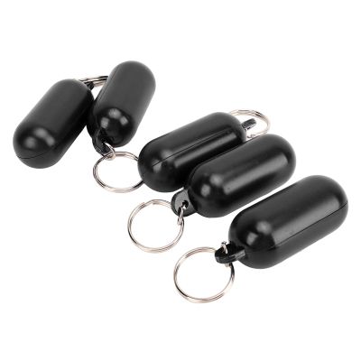 Airshi Floating Keychain, Easy to Recognize ABS Pill Shape Floating Keychain for Surf Fishing (Black)