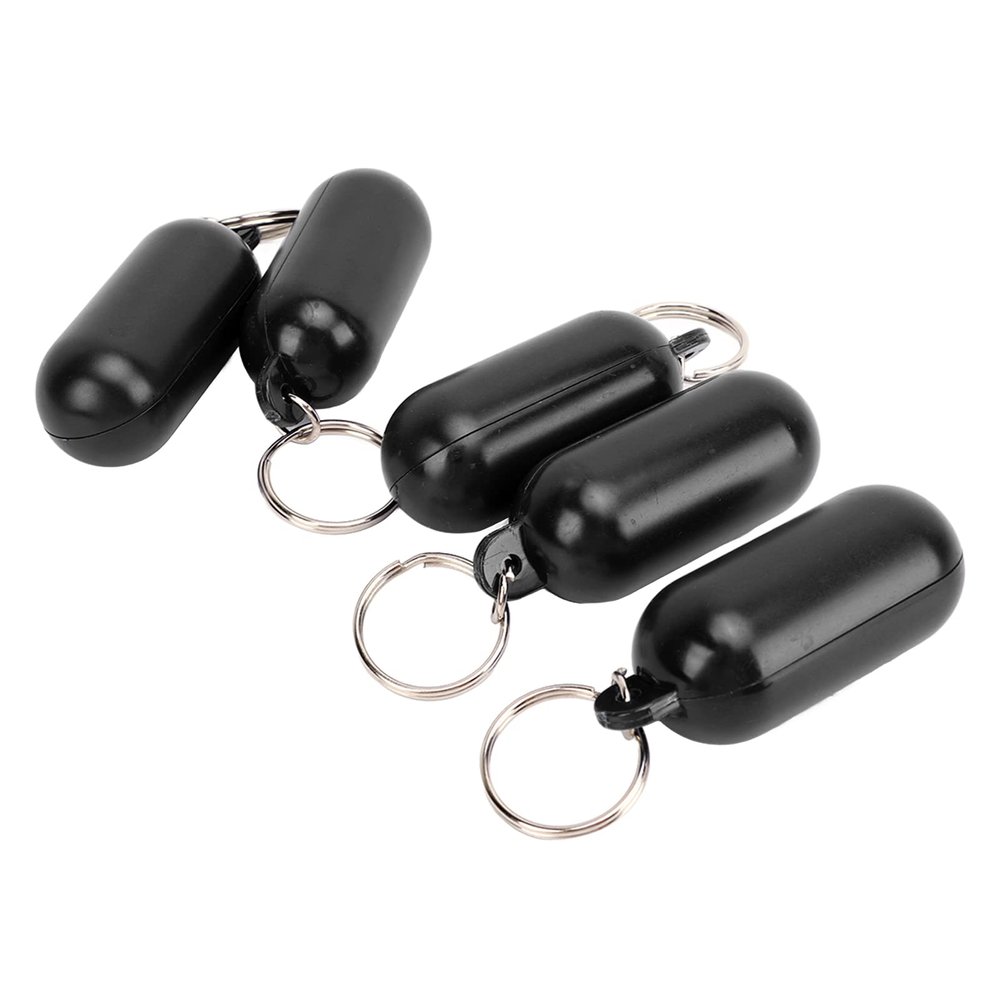 Airshi Floating Keychain, Easy to Recognize ABS Pill Shape Floating Keychain for Surf Fishing (Black)
