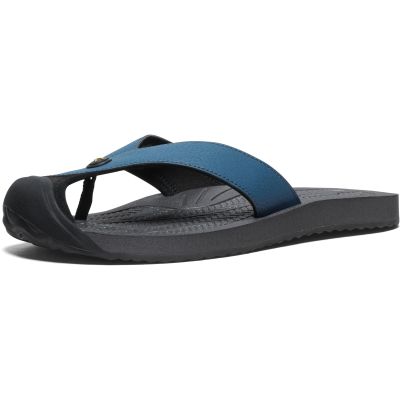 KEEN Men's Barbados Breathable Comfortable Sandals Toe Protection Flip-Flops, Legion Blue/Antique Moss, 9