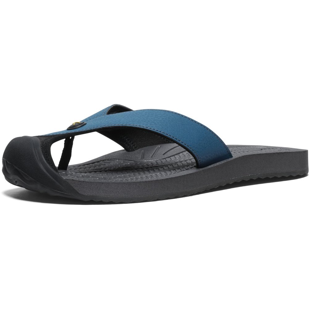 KEEN Men's Barbados Breathable Comfortable Sandals Toe Protection Flip-Flops, Legion Blue/Antique Moss, 9