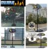HAILM Basketball Hoop Goal System 8-10ft Height Adjustable, Basketball Stand with Stable Base Stainless Steel Bracket and 44in PE Backboard, for Indoor Outdoor Basketball Court view 2