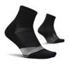 Feetures Elite Light Cushion Quarter Solid - Sport Sock with Targeted Compression - New Black, S (1 Pair) view 1