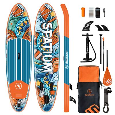 Spatium Inflatable Paddle Board Extra Wide Stand Up Paddle Boards with Premium Sup Accessories Including Backpack,Fins, Leash, Paddle, Pump, Sup Paddleboard for Adults (Dream)