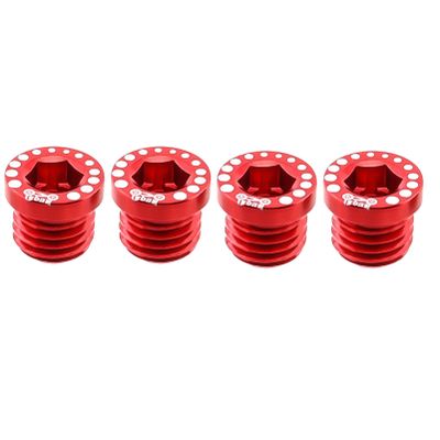 Sanmum 4pcs M10 Folding Bikes Screws Plug MTB Bolts V Brake Column Bike Rack Brake Disc Screw (Red)