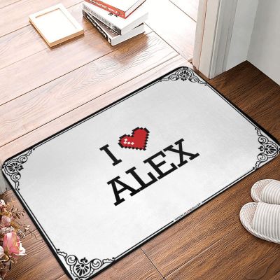 Abipuir Door Mats Outdoor Entrance Funny I Love Alex Doormat Small Outdoor Mat Kitchen Stuff (Color : Colour, Size : 50X80CM)