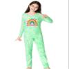 Beezizac Trendy Tie Dye Pajama Set for Little & Big Girls - Rainbow Graphic Long Sleeves & Pants PJ Set Size 4T view 3