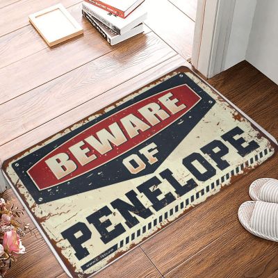 Dsoluuing Fall Door Mats for Outside Entry Beware of Penelope Doormat Outdoor Doormats Fall Door Mats Outdoor (Size : 65X90CM)