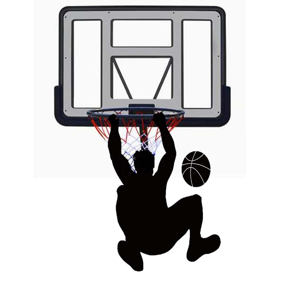 HAILM Wall Basketball Hoop Outdoor Indoor 110 * 75Cm/ 43.3 * 29.5In Garage Mounted with Pvs Transparent Backboard Mounting Kit for Kids Adults Boys Teens Students Basketball Goals