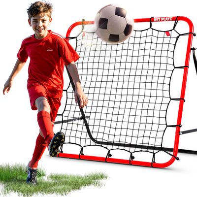 Soccer Rebounder Rebound Net, Kick-Back 3X3FT | Football Training Gifts, Aids & Equipment for Kids Teens & All Ages, Portable, 6 Adjustable Angles