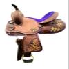 8" Inch Western Leather Barrel Horse Show Saddle Youth Kids Trail TACK Set Purple view 1