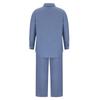 Women 2 Piece Cotton Linen Outfits Dressy Business Work Suits Oversized Long Sleeve Button Tops High Waist Pants Suit view 2