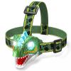 Aubllo Kids Headlamp - LED Dinosaur Headlamp with Adjustable Headband for Boys and Girls, 3 Lighting Modes - Perfect for Camping, Hiking, and Reading - Ages 3-12+ view 1