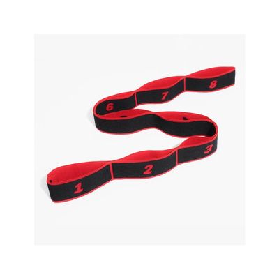 DANCOLOR Yoga Pull Strap Belt Polyester Elastic Dance Stretching Band Loop Yoga Pilates Gym Fitness Exercise Resistance Bands (Color : A-Red, Size : 85-105cm)