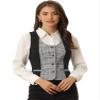 Allegra K Vintage Waistcoat Vest for Women's Plaid Button Down Work Dressy Vests Medium Black view 1