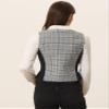 Allegra K Vintage Waistcoat Vest for Women's Plaid Button Down Work Dressy Vests Medium Black view 3