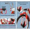 Adult Tricycle Folding Bicycle with Big Shopping Basket and Back Seat 20in Parent-Child Mobility Bike 3 Wheels Cruiser Bike Pedal Bike Double Chain Shock Absorbing Fork Max Load 440lbs (8black) view 4