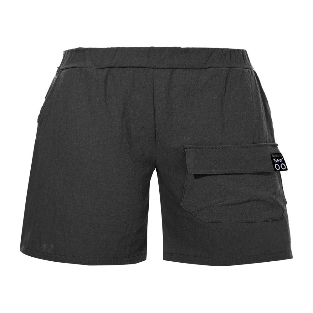 Linjinx Kids Boys Cargo Shorts Elastic Waist Athletic Short with Pocket Outdoor Camping Hiking Shorts Black 5-6 Years
