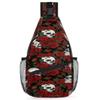 bisibuy Skull Red Rose Sling Bag for Women Men Crossbody Sling Backpack Shoulder Bag Chest Bag Daypack for Travel Hiking Outdoor view 1