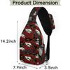bisibuy Skull Red Rose Sling Bag for Women Men Crossbody Sling Backpack Shoulder Bag Chest Bag Daypack for Travel Hiking Outdoor view 2