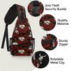 bisibuy Skull Red Rose Sling Bag for Women Men Crossbody Sling Backpack Shoulder Bag Chest Bag Daypack for Travel Hiking Outdoor view 3