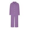 Womens 2 Piece Cotton Linen Beach Outfits Plus Size Button Down Blouses and Long Pants Suits Dressy Business Work Set view 3