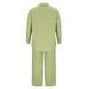 Womens 2 Piece Cotton Linen Beach Outfits Plus Size Button Down Blouses and Long Pants Suits Dressy Business Work Set view 2