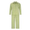 Womens 2 Piece Cotton Linen Beach Outfits Plus Size Button Down Blouses and Long Pants Suits Dressy Business Work Set view 3