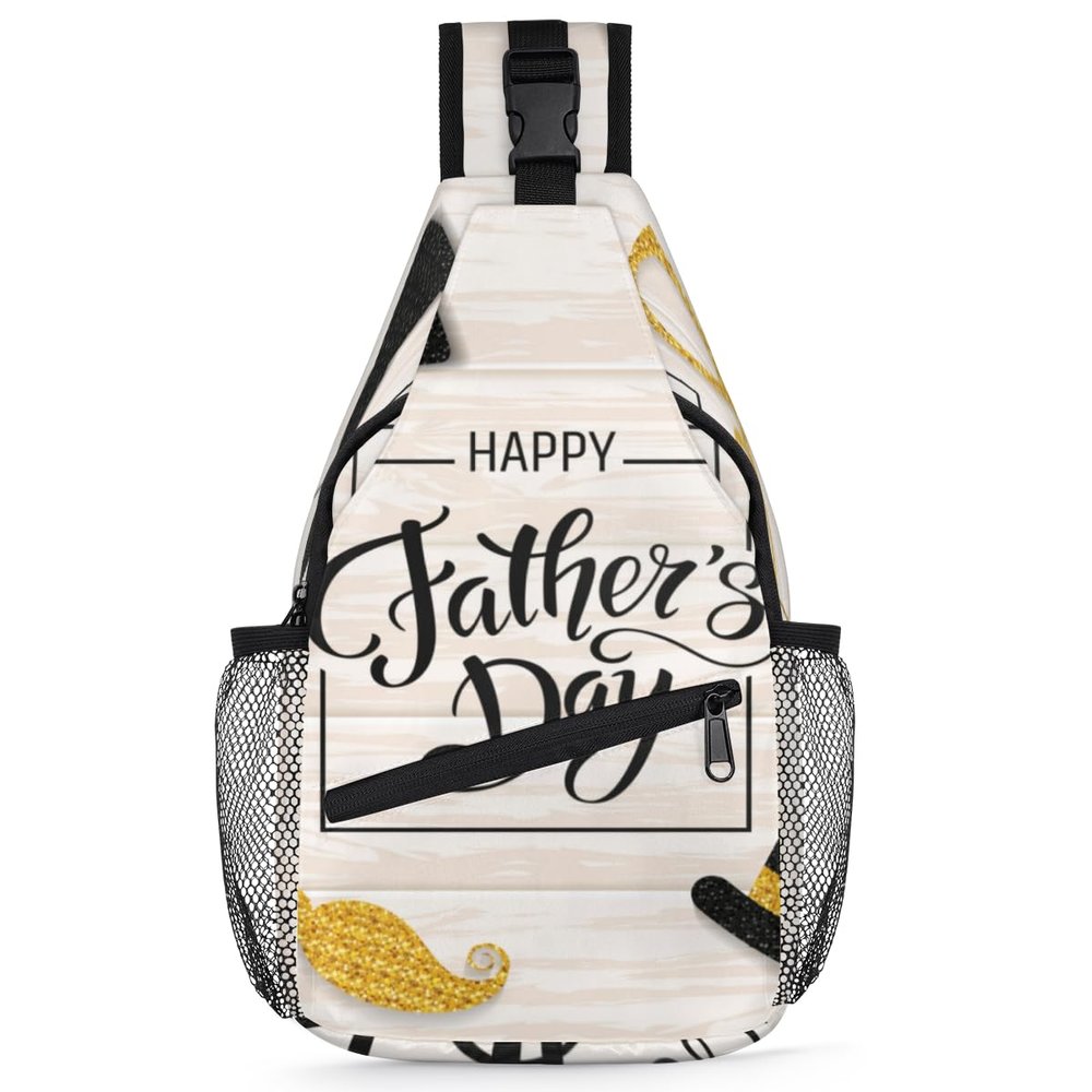 bisibuy Father's Day Theme Sling Bag for Women Men Crossbody Sling Backpack Shoulder Bag Chest Bag Daypack for Travel Hiking Outdoor
