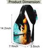 bisibuy Art Painting Phoenix Sling Bag for Women Men Crossbody Sling Backpack Shoulder Bag Chest Bag Daypack for Travel Hiking Outdoor view 2