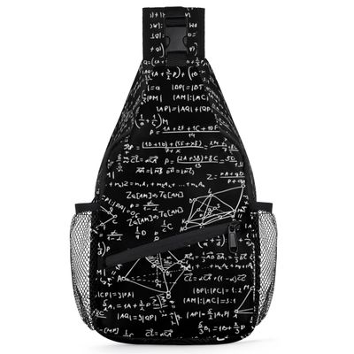 bisibuy Maths Seamless Pattern Sling Bag for Women Men Crossbody Sling Backpack Shoulder Bag Chest Bag Daypack for Travel Hiking Outdoor