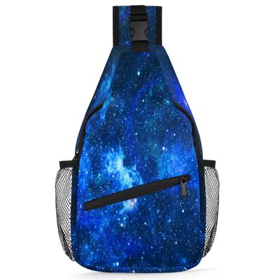 bisibuy Deep Space Sling Bag for Women Men Crossbody Sling Backpack Shoulder Bag Chest Bag Daypack for Travel Hiking Outdoor