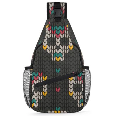 bisibuy Ethnic Sugar Skull Sling Bag for Women Men Crossbody Sling Backpack Shoulder Bag Chest Bag Daypack for Travel Hiking Outdoor
