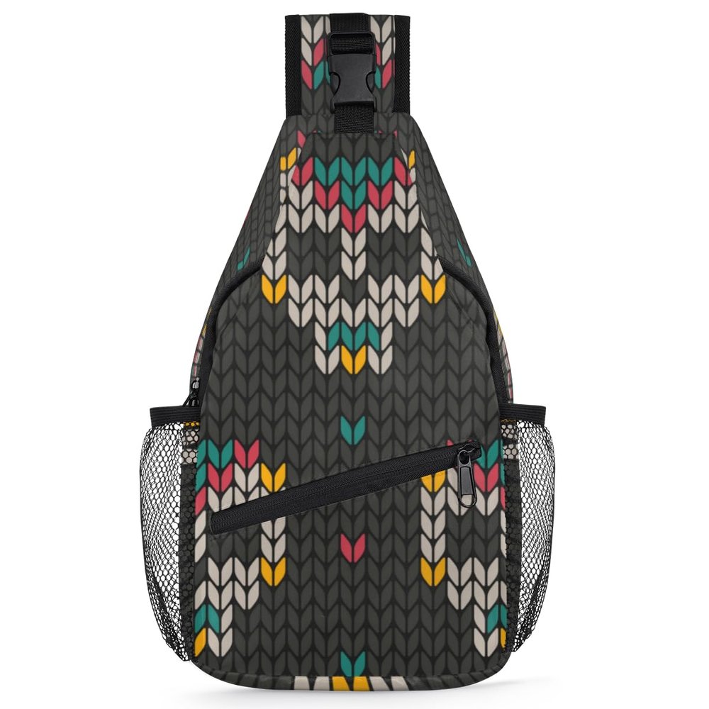 bisibuy Ethnic Sugar Skull Sling Bag for Women Men Crossbody Sling Backpack Shoulder Bag Chest Bag Daypack for Travel Hiking Outdoor